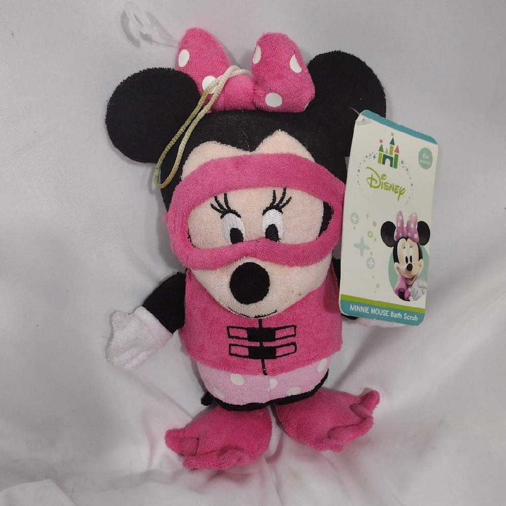 NWT Disney Minnie Mouse Pink Bath Scrub Toy